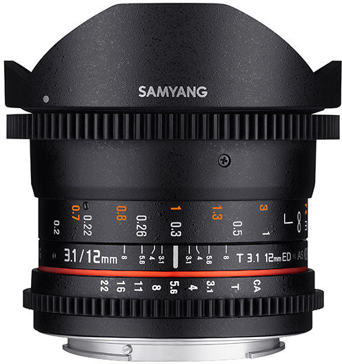 Samyang 12mm T3,1 VDSLR Canon objektiivi Samyang 12mm T3,1 VDSLR Canon objektiivi