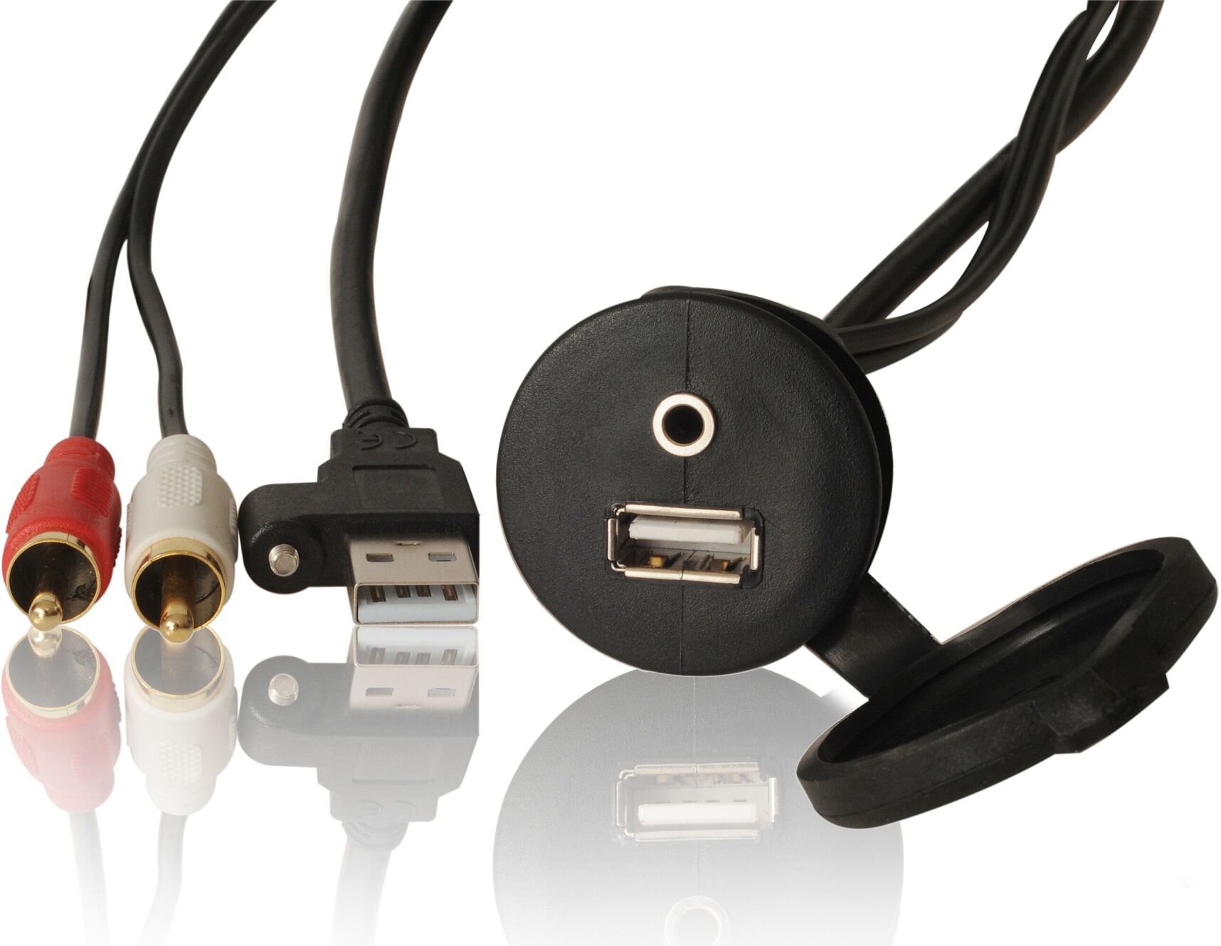 Uppoasennettava USB ja 3.5mm liitos Fusion Uppoasennettava USB ja 3.5mm liitos Fusion