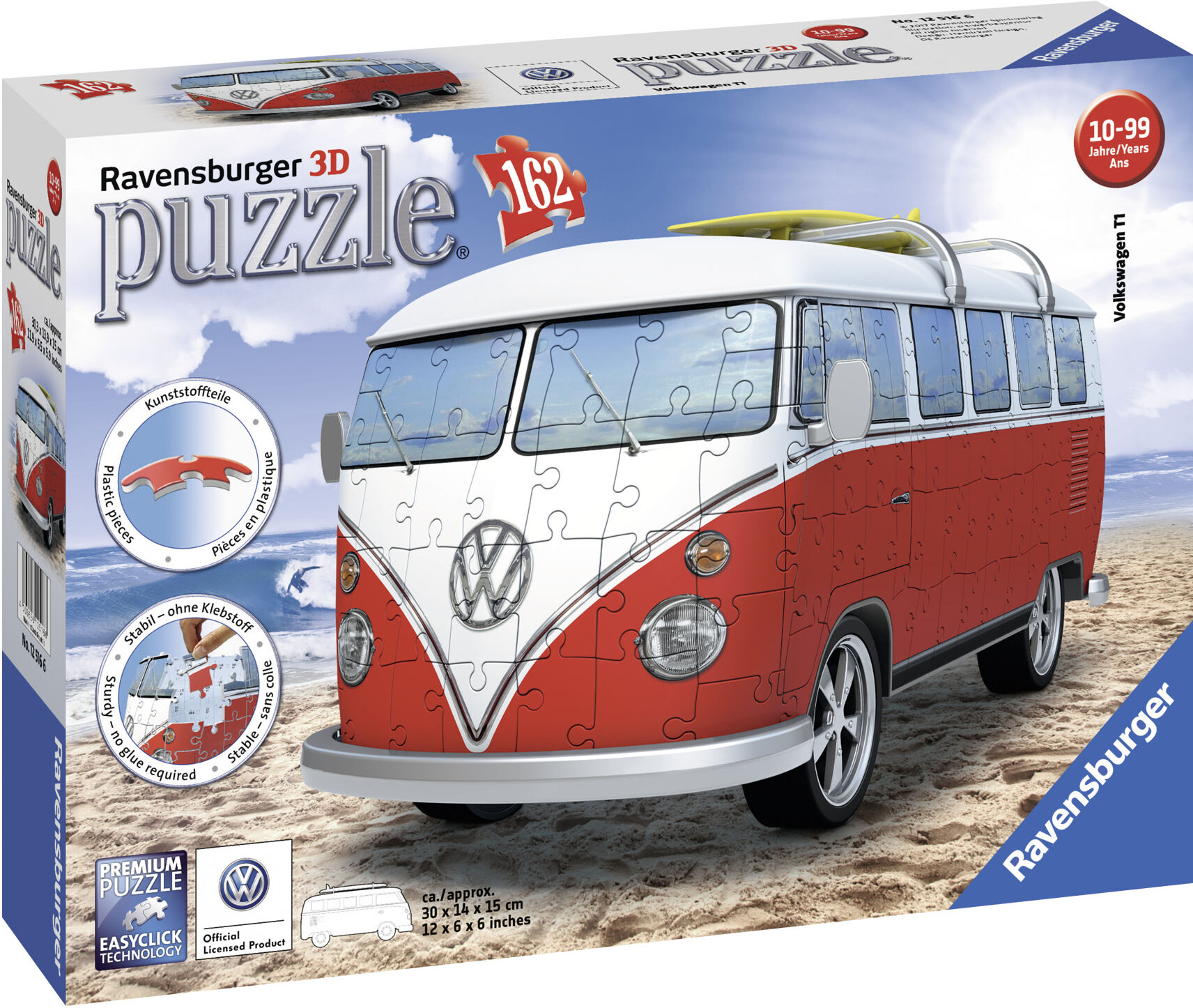 Ravensburger Volkswagen T1 Surfer Edition 162p 3D palapeli Ravensburger Volkswagen T1 Surfer Edition 162p 3D palapeli