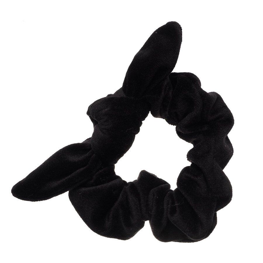 DARK Velvet Scrunchie With Bow ─ Black