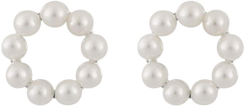 Snö Of Sweden Midnight Pearl Small Round Earring ─ Silver/White Snö Of Sweden Midnight Pearl Small Round Earring ─ Silver/White