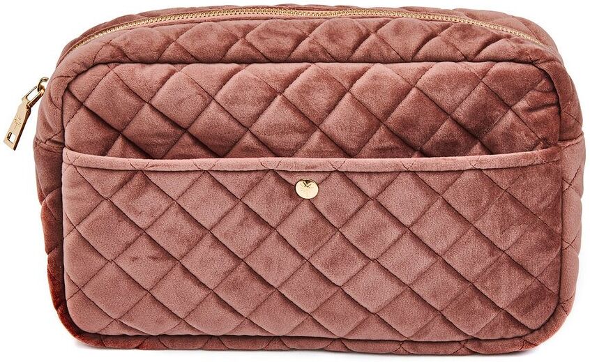 Fan Palm Beauty Bag Quilted Velvet Large – Vintage Rose Fan Palm Beauty Bag Quilted Velvet Large – Vintage Rose