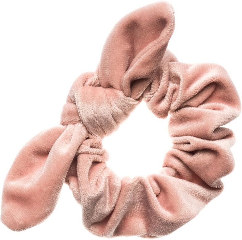 DARK Velvet Scrunchie With Bow ─ Pale Rose DARK Velvet Scrunchie With Bow ─ Pale Rose