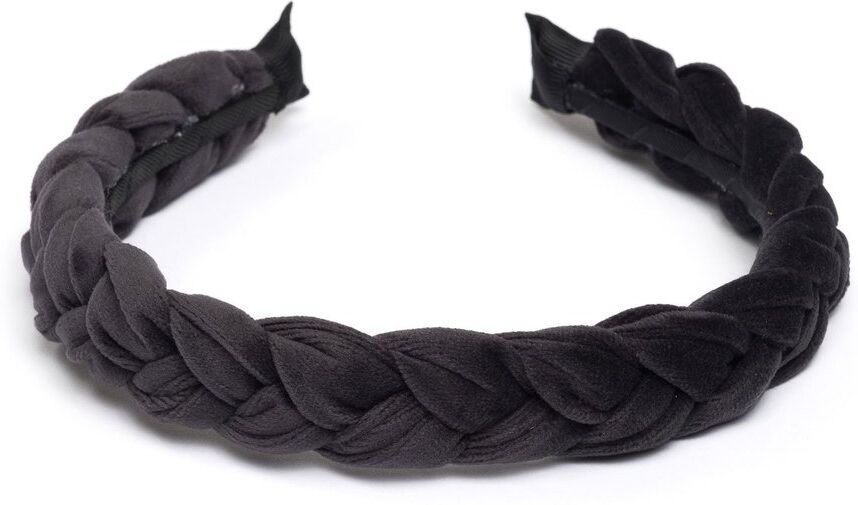 DARK Velvet Braided Hairband ─ Charcoal DARK Velvet Braided Hairband ─ Charcoal