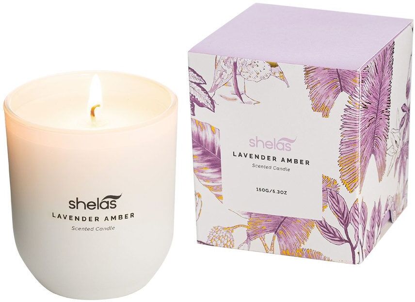 Shela`s Shelas Tuoksukynttilä Lavender Amber 150 g Shela`s Shelas Tuoksukynttilä Lavender Amber 150 g