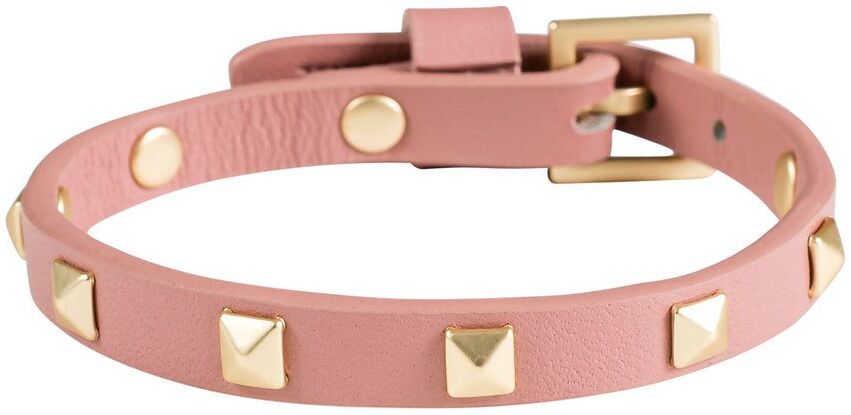 DARK Leather Stud Bracelet ─ Mini Dusty Rose With Matte Gold DARK Leather Stud Bracelet ─ Mini Dusty Rose With Matte Gold