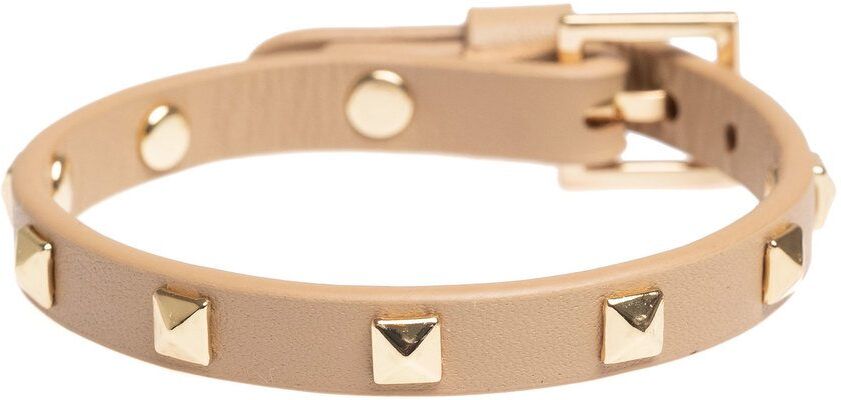 DARK Leather Stud Bracelet ─ Mini Sand With Gold