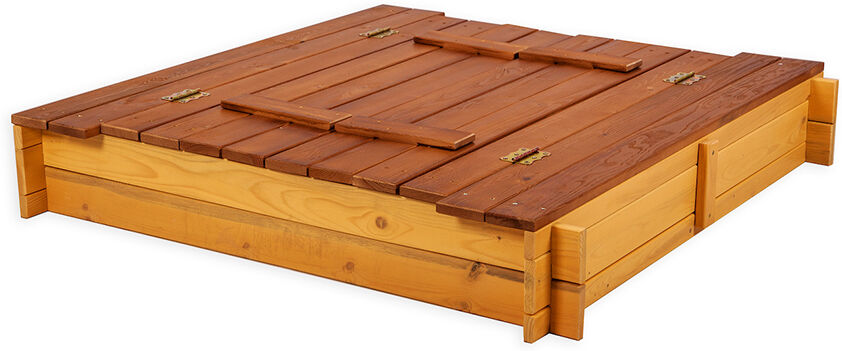 Hiekkalaatikko kannella ja istuimilla 120x120 cm Hiekkalaatikko kannella ja istuimilla 120x120 cm