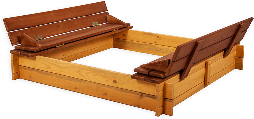 Hiekkalaatikko kannella ja istuimilla 140x140 cm