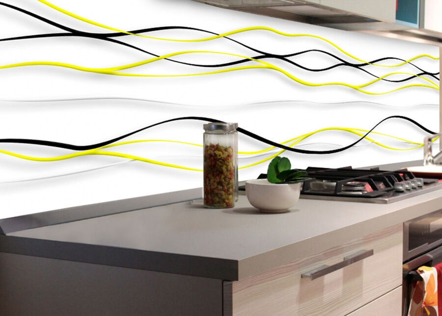 Keittiön välitila Yellow waves 260x60 cm Keittiön välitila Yellow waves 260x60 cm