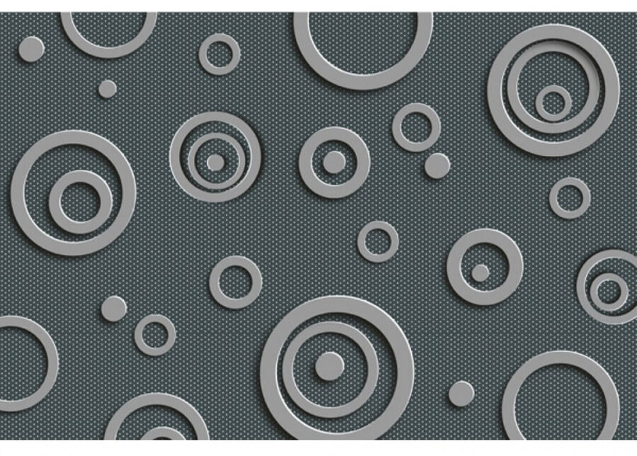Fleece-kuvatapetti Metal circles 150x250 cm