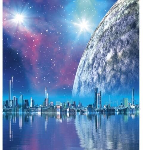 Fleece-kuvatapetti Futuristic city 225x250 cm Fleece-kuvatapetti Futuristic city 225x250 cm