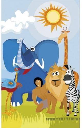Fleece kuvatapetti African animals 150x250 cm Fleece kuvatapetti African animals 150x250 cm