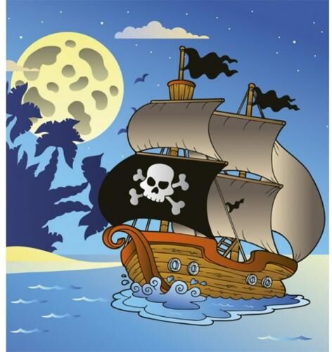 Fleece kuvatapetti Pirate ship 225x250 cm Fleece kuvatapetti Pirate ship 225x250 cm
