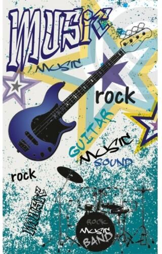 Fleece kuvatapetti Blue guitar 150x250 cm Fleece kuvatapetti Blue guitar 150x250 cm