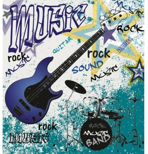 Fleece kuvatapetti Blue guitar 225x250 cm Fleece kuvatapetti Blue guitar 225x250 cm