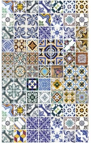 Fleece kuvatapetti Portugal tiles 150x250 cm Fleece kuvatapetti Portugal tiles 150x250 cm