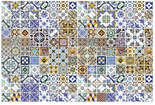 Fleece-kuvatapetti Portugal tiles 375x250 cm Fleece-kuvatapetti Portugal tiles 375x250 cm