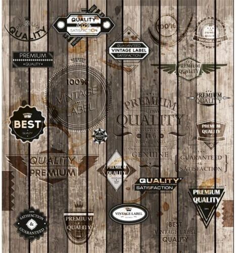 Fleece-kuvatapetti Vintage labels 225x250 cm Fleece-kuvatapetti Vintage labels 225x250 cm