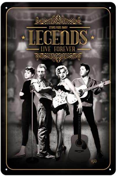 Retro metallitaulu Legends Live Forever 20x30 cm Retro metallitaulu Legends Live Forever 20x30 cm