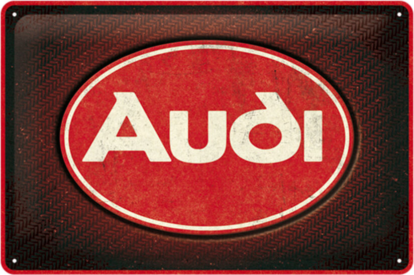 Retro metallitaulu Audi - logo Red Shine 20x30 cm Retro metallitaulu Audi - logo Red Shine 20x30 cm
