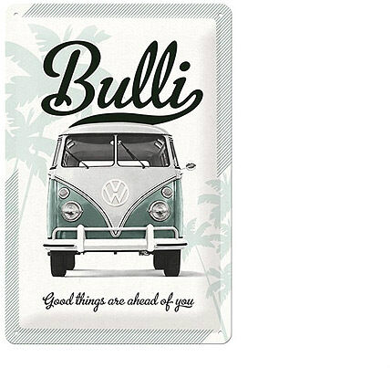 Retro metallitaulu VW Bulli Good things are 20x30 cm Retro metallitaulu VW Bulli Good things are 20x30 cm