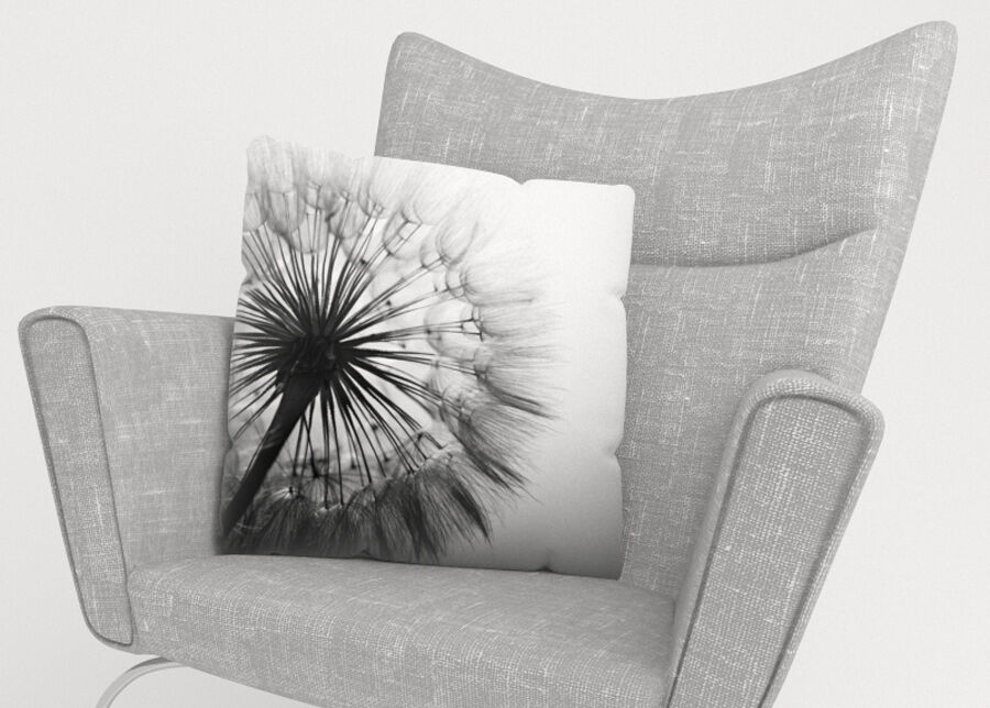 Koristetyynyliina Amazing Dandelion Black and White 50x50 cm Koristetyynyliina Amazing Dandelion Black and White 50x50 cm