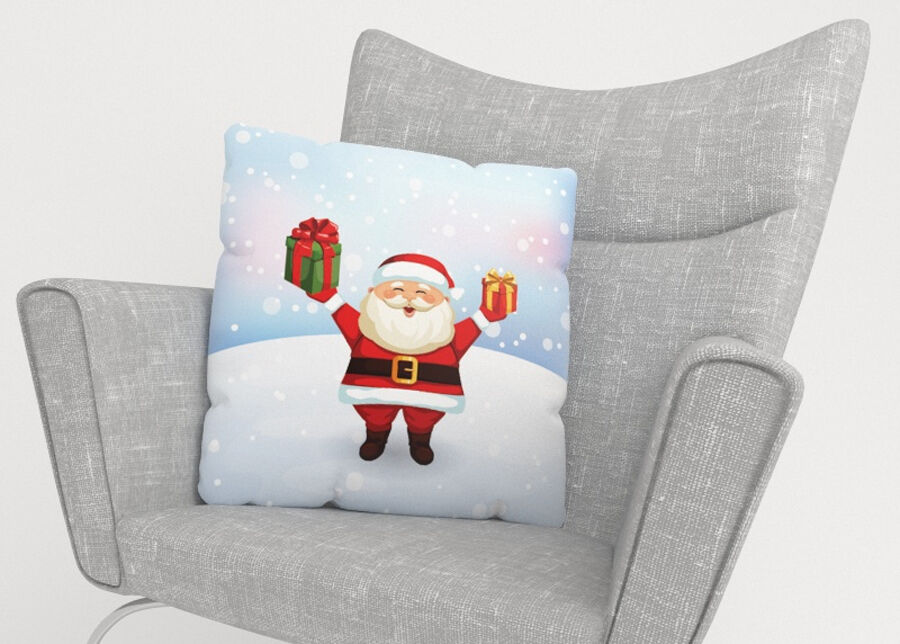 Koristetyynyliina Santa with a Gift 45x45 cm Koristetyynyliina Santa with a Gift 45x45 cm