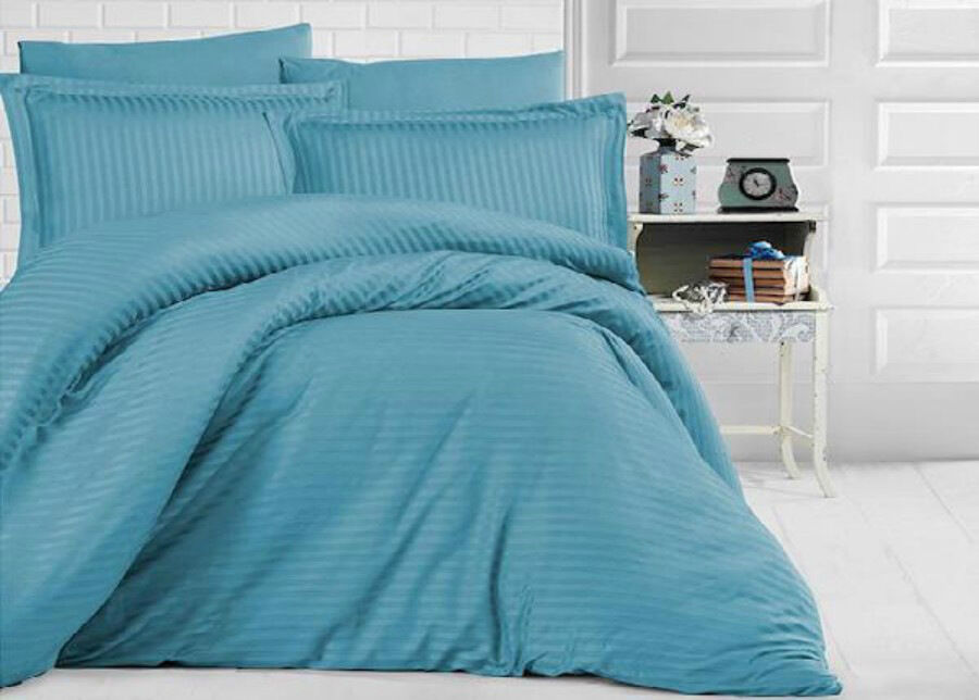 Satiini pussilakanasetti Uni Sky Blue 200x220 cm Satiini pussilakanasetti Uni Sky Blue 200x220 cm