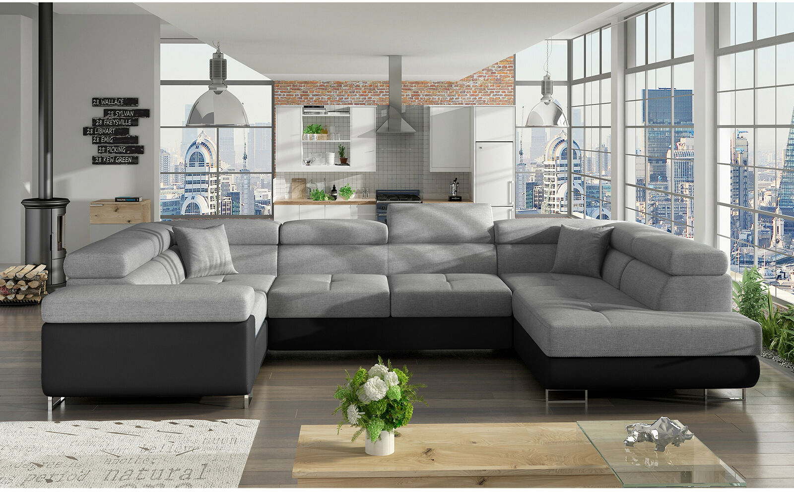 Kulmavuodesohva vuodevaatelaatikolla Kulmavuodesohva vuodevaatelaatikolla