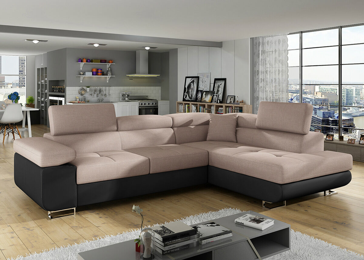 Kulmavuodesohva vuodevaatelaatikolla Kulmavuodesohva vuodevaatelaatikolla