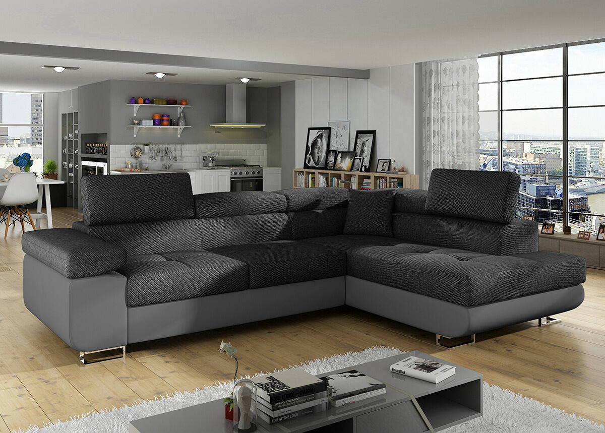 Kulmavuodesohva vuodevaatelaatikolla Kulmavuodesohva vuodevaatelaatikolla