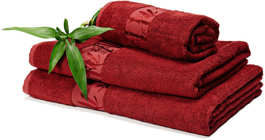 Bambupyyheliina viininpunainen 100x150 cm Bambupyyheliina viininpunainen 100x150 cm