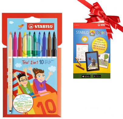 Stabilo kuitukärkikynät, 10 väriä Stabilo kuitukärkikynät, 10 väriä