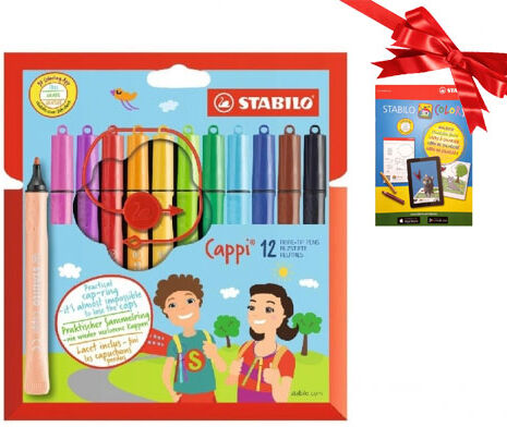Stabilo huopakynäsarja Cappi, 12 väriä Stabilo huopakynäsarja Cappi, 12 väriä