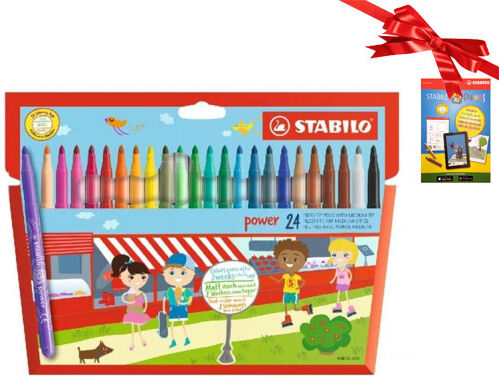 Stabilo kuitukärkikynät Power, 24 väriä Stabilo kuitukärkikynät Power, 24 väriä