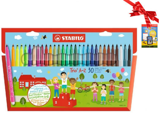 Stabilo kuitukärkikynät Trio, 30 väriä Stabilo kuitukärkikynät Trio, 30 väriä