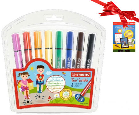 Stabilo huopakynä Trio Scribbi, 8 väriä Stabilo huopakynä Trio Scribbi, 8 väriä
