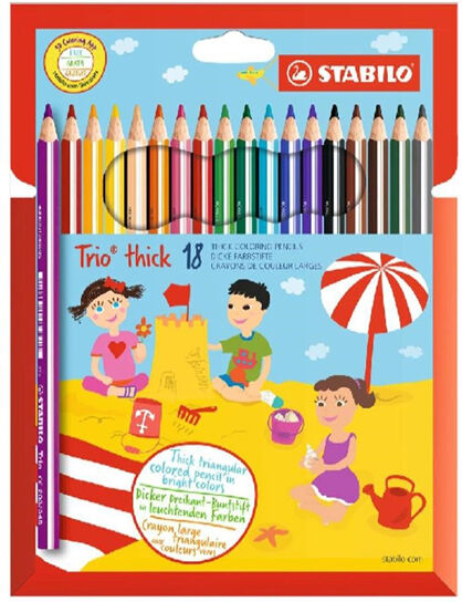 Puuvärikynät STABILO TRIO, 18 väriä Puuvärikynät STABILO TRIO, 18 väriä
