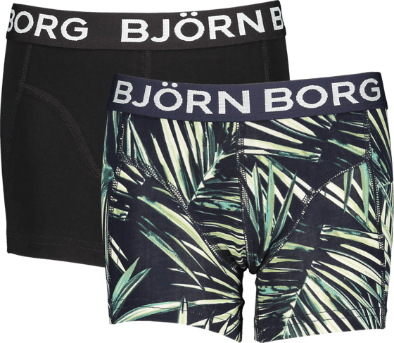Björn Borg So 2p Bb Boxer Jr Alusvaatteet PALMLEAVES/BLACK  - Size: 134-140 Björn Borg So 2p Bb Boxer Jr Alusvaatteet PALMLEAVES/BLACK  - Size: 134-140