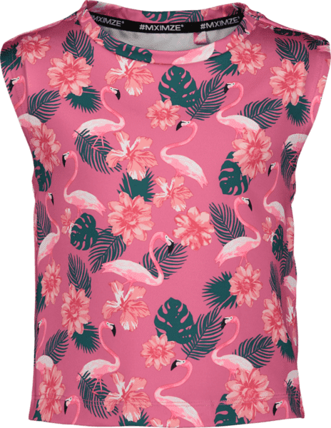 #mximze So Crop Top G Jr Treeni PINK FLAMINGO AOP  - Size: 134-140