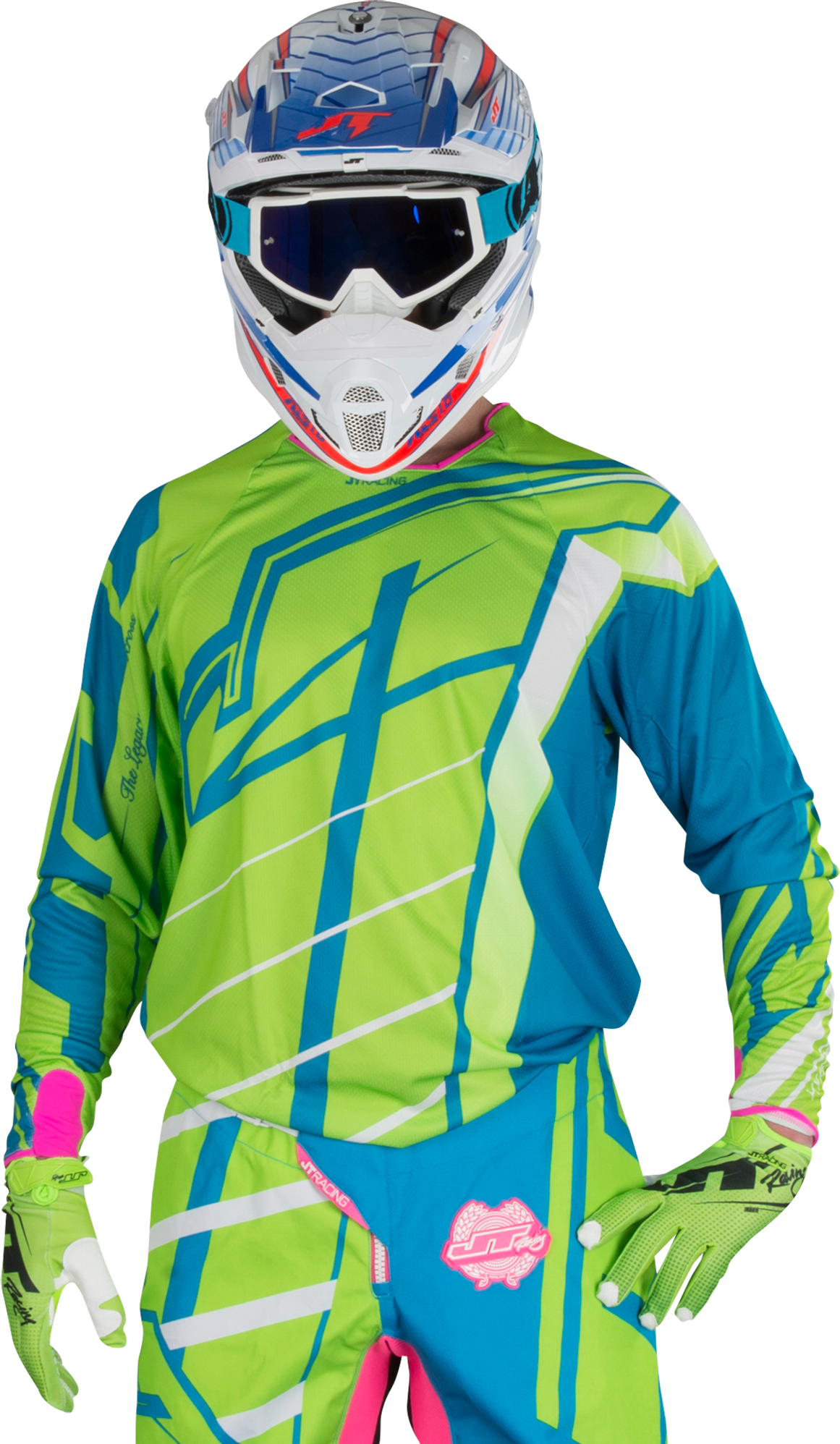 JT Racing Crossipaita JT Racing Hyper Breaker Fluo Vihreä-Syaani-Vaaleanpunainen JT Racing Crossipaita JT Racing Hyper Breaker Fluo Vihreä-Syaani-Vaaleanpunainen