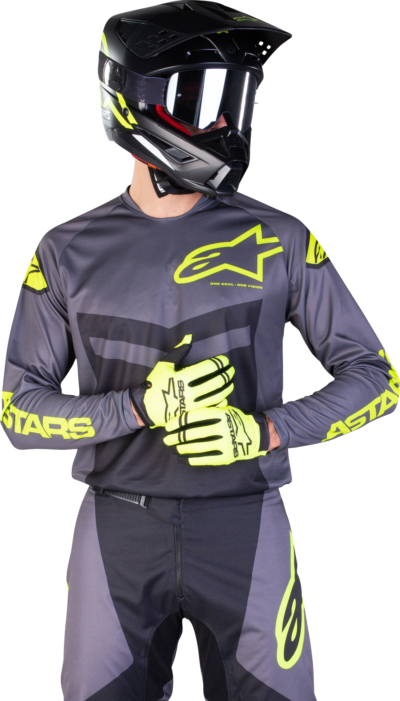 Alpinestars Crossipaita Alpinestars Fluid Speed Harmaa-Keltainen