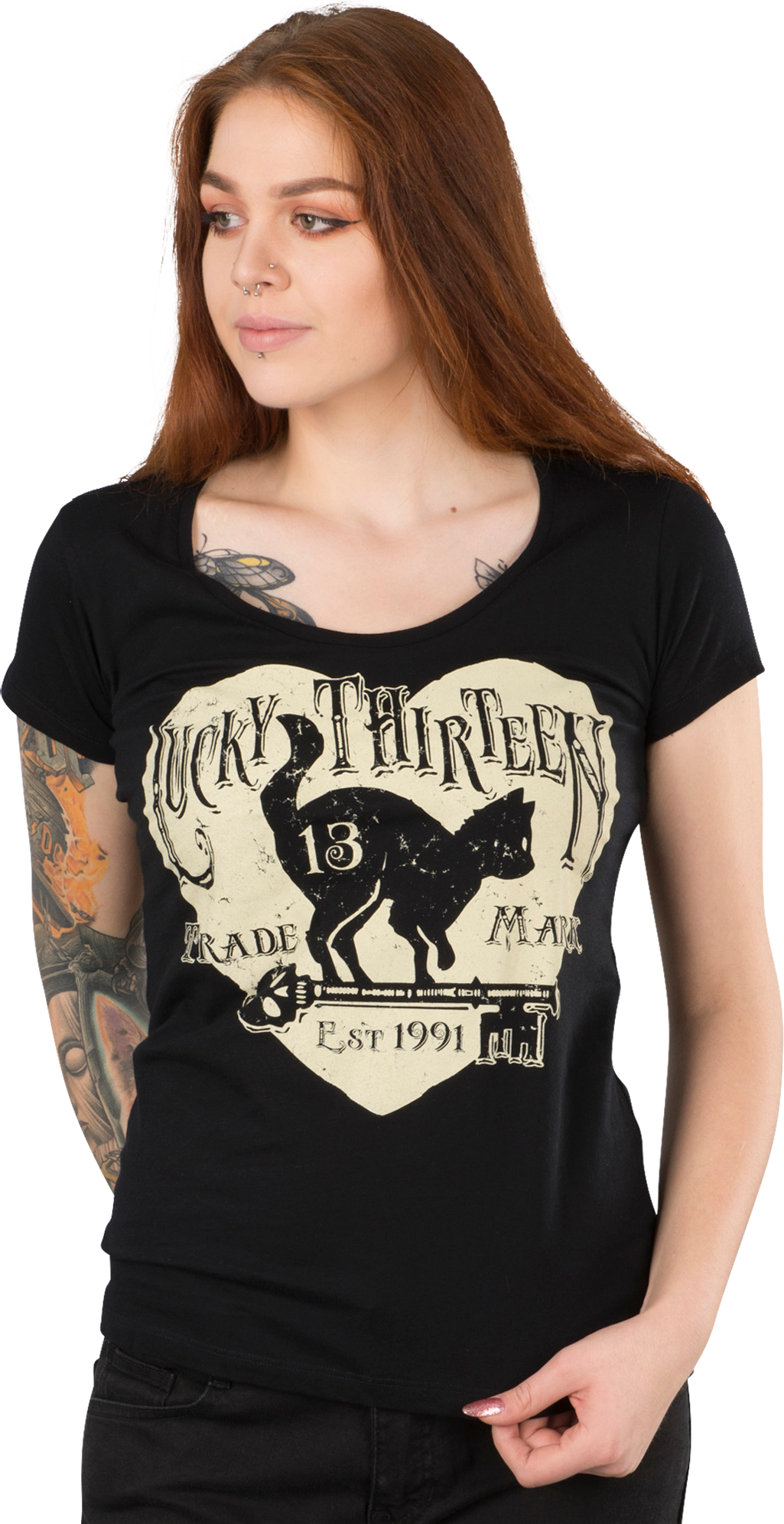 Lucky 13 Naisten T-Paita Lucky 13 Prowl Musta Lucky 13 Naisten T-Paita Lucky 13 Prowl Musta