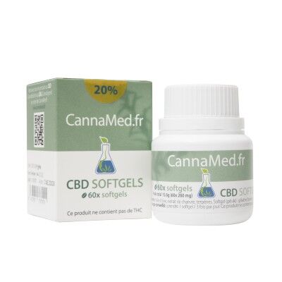 CannaMed.fr Boite de 60 capsules de 32 mg de CBD (20%)