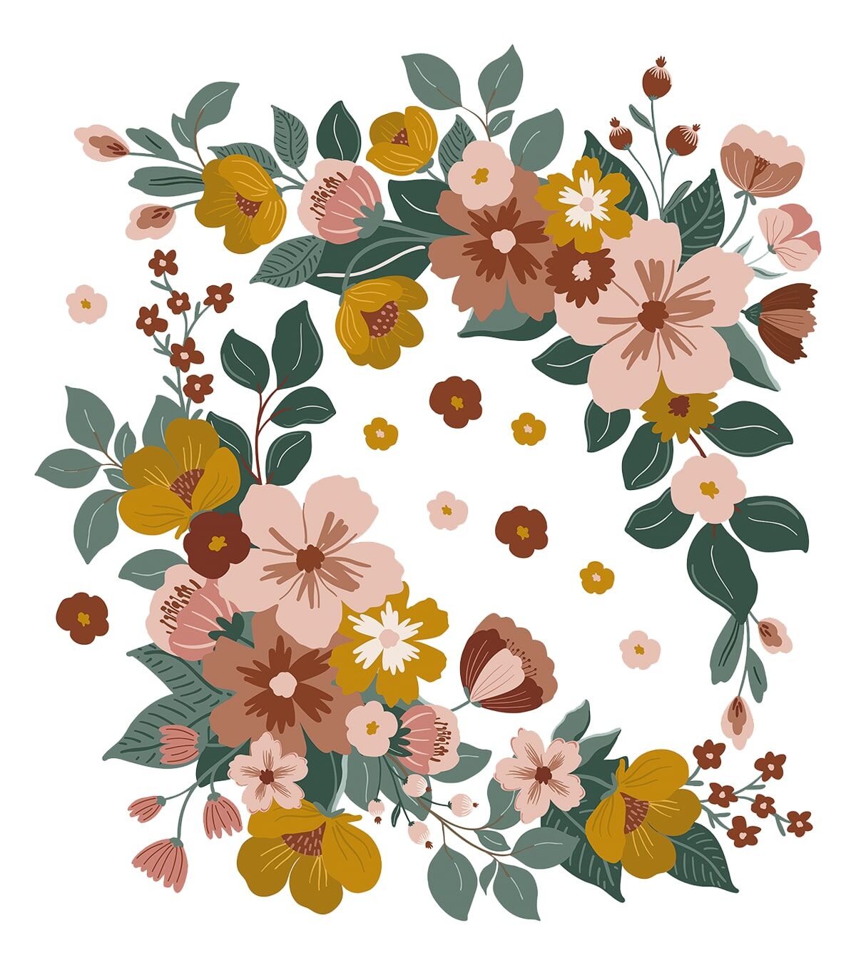 Lilipinso Grand sticker les bouquets en vinyle mat multicolore Multicolore 87x0x78cm