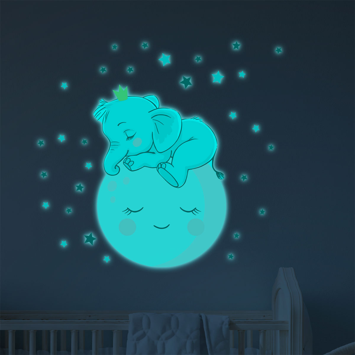 Ambiance Sticker Stickers mural phosphorescents lumineux enfant 55x40cm Multicolore 40x55cm