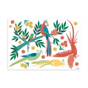 Lilipinso Stickers les perroquets en vinyle mat 64 x 90 cm Multicolore 90x64cm