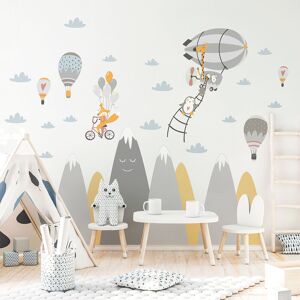 Ambiance Sticker Stickers enfant montagnes scandinaves animaux magiques 120x180cm Multicolore 180x120cm