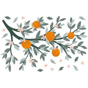 Lilipinso Grand sticker branches et oranges en vinyle mat multicolore Multicolore 80x0x54cm